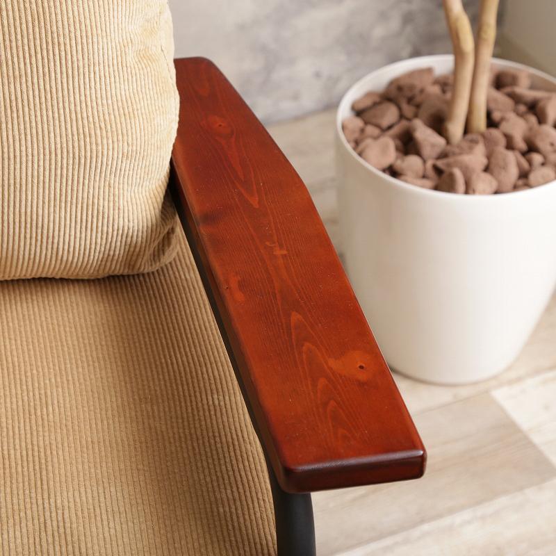 二人掛けソファー バスク コーデュロイ生地 ダークグリーン色/全3色 幅