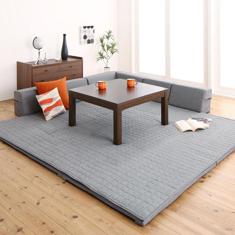 洗える ラグソファ COOK オプション-ラグマットセット ネイビー色 S