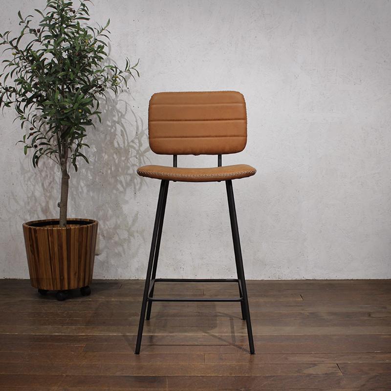 カウンターチェア 3脚セット ハイチェア キャメルブラウン色シート 全3