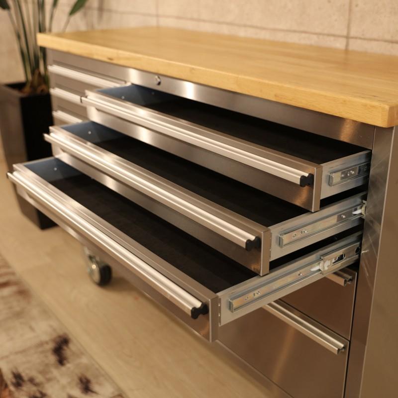 ステンレス 作業台 コンソール キャビネット 収納 キッチン カウンター DDK ツールキャビネット 幅157cm ステンレス キッチンカウンター 作業