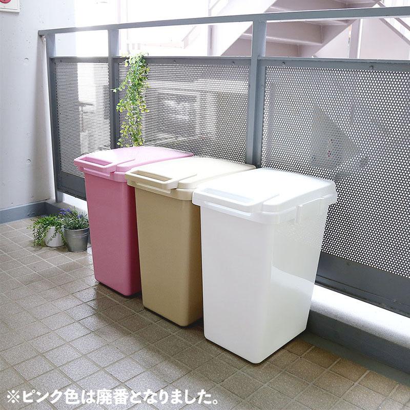 ゴミ箱 ダストボックス ごみ箱 2台セット ベージュ/全5色 45リットル 幅34cm 日本製 連結OK ナチュラル 店舗用 フタ付 ECON-DB |  | 04