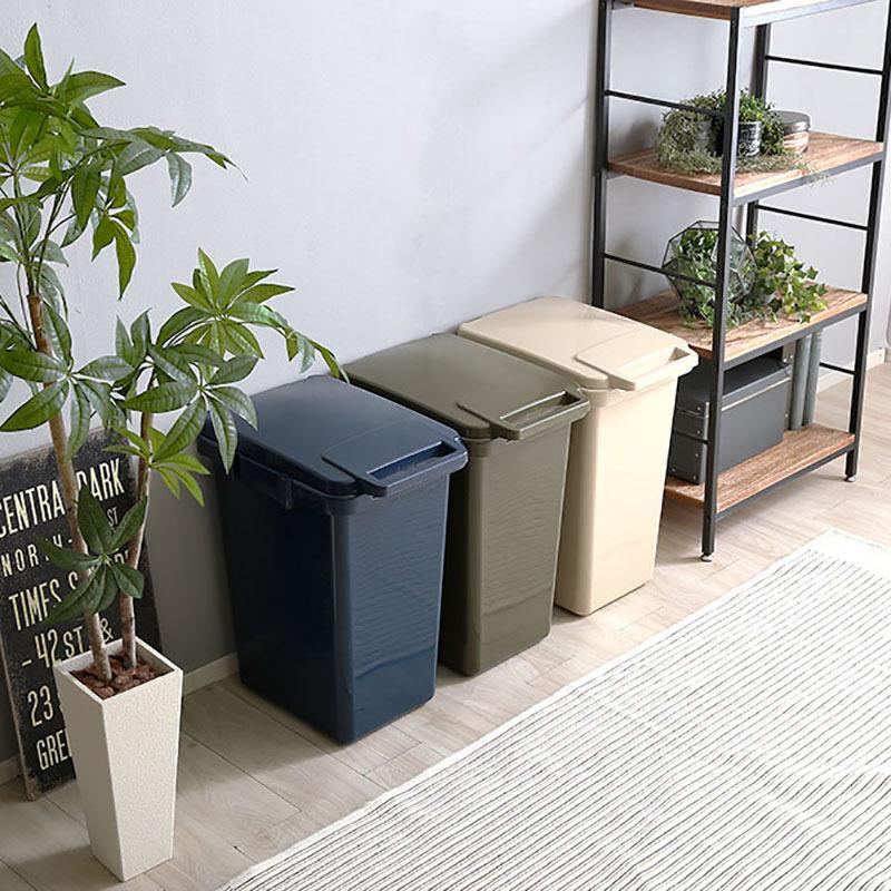 ゴミ箱 ダストボックス ごみ箱 1台単品 ブラウン/全5色 45リットル 幅34cm 日本製 連結OK スリム 店舗用 フタ付 おしゃれ ECON-DB |  | 02