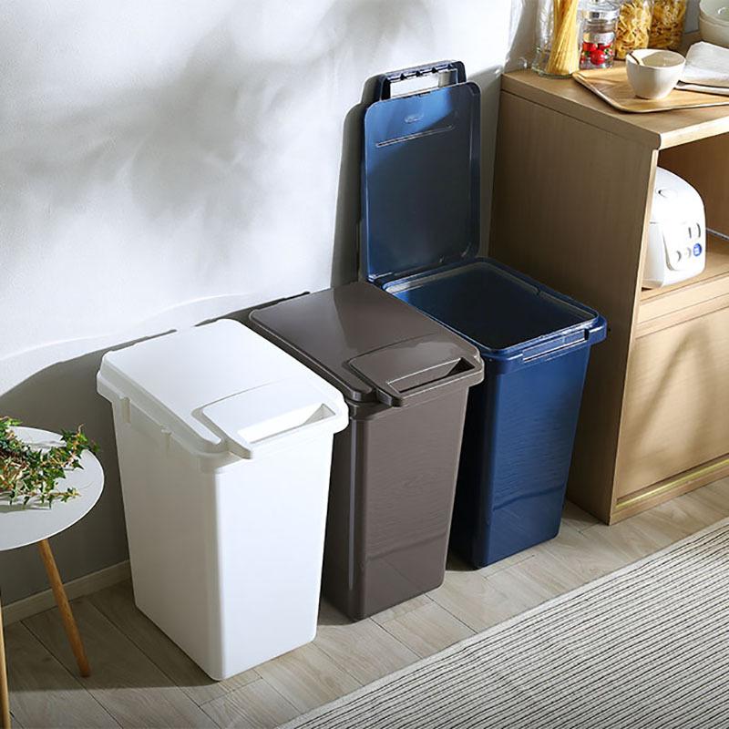 ゴミ箱 ダストボックス ごみ箱 2台セット ブラウン/全5色 45リットル 幅34cm 日本製 連結OK スリム 店舗用 フタ付 ECON-DB |  | 03