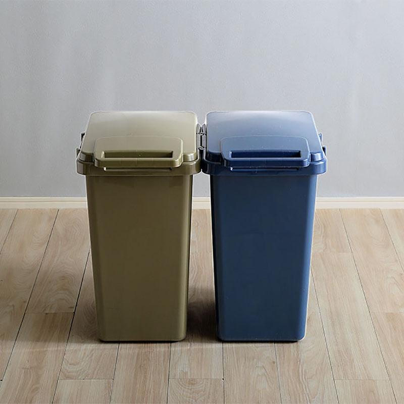 ゴミ箱 ダストボックス ごみ箱 1台単品 カーキ/全5色 45リットル 幅34cm 日本製 連結OK スリム 店舗用 フタ付 おしゃれ ECON-DB |  | 03