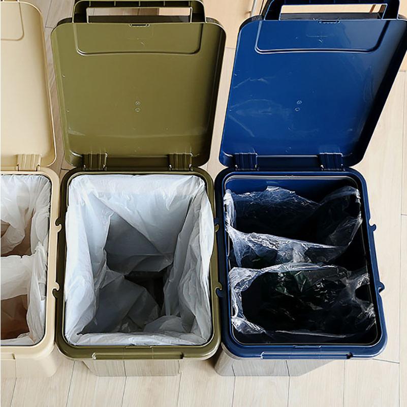ゴミ箱 ダストボックス ごみ箱 1台単品 カーキ/全5色 45リットル 幅34cm 日本製 連結OK スリム 店舗用 フタ付 おしゃれ ECON-DB |  | 05