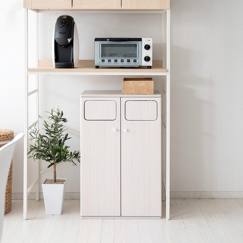 ダストボックス プッシュ扉 2台セット ホワイト/全3色 45L×2か所 幅50cm 分別 ゴミ箱 大容量 ウッド 木目 EPO-C-DB |  | 04