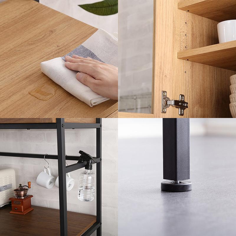 キッチンラック 食器棚 幅90cm ヴィンテージブラウン 全2色 ゴミ箱上