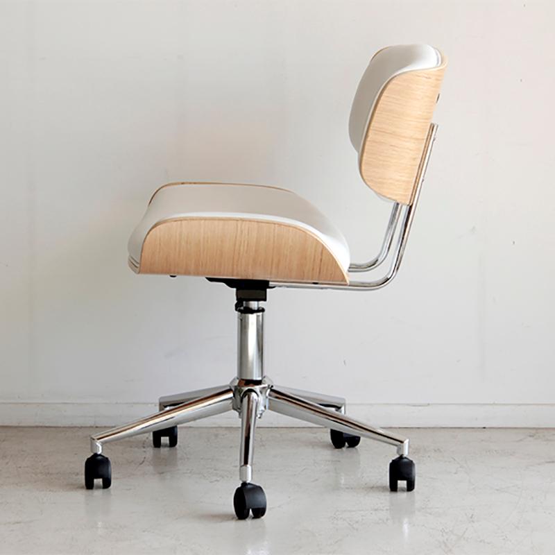 ワークチェア オフィスチェア 2脚セット ホワイト色/全2色 合成皮革 積層合板 スチール脚 昇降 回転 幅58.5cm GLM-WC |  | 01