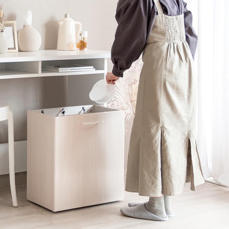 ダストボックス 1台単品 ホワイト/全3色 分別 幅50cm ごみ箱 ゴミ箱 ごみばこ スリム 店舗用 ウッド 木目 おしゃれ GMM-DB |  | 04