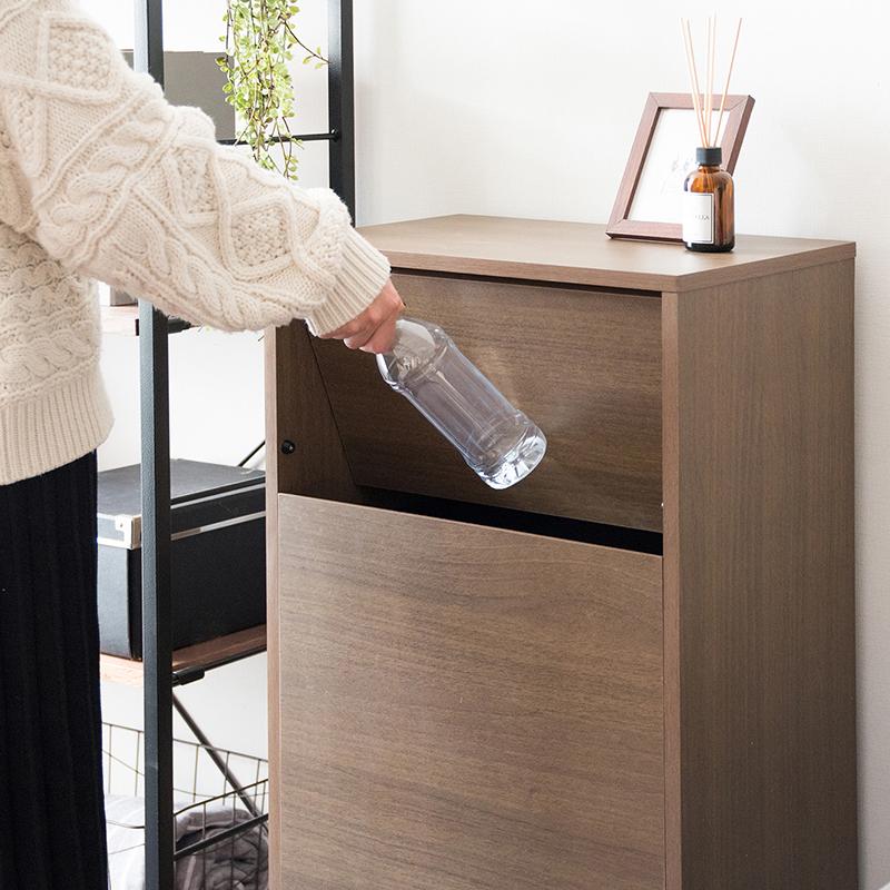 ダストボックス ごみ箱 2台セット ブラウンおしゃれ 木目 45L プッシュ扉 幅45cm ゴミ箱 スリム 店舗用 家具調 HLS-DB |  | 10