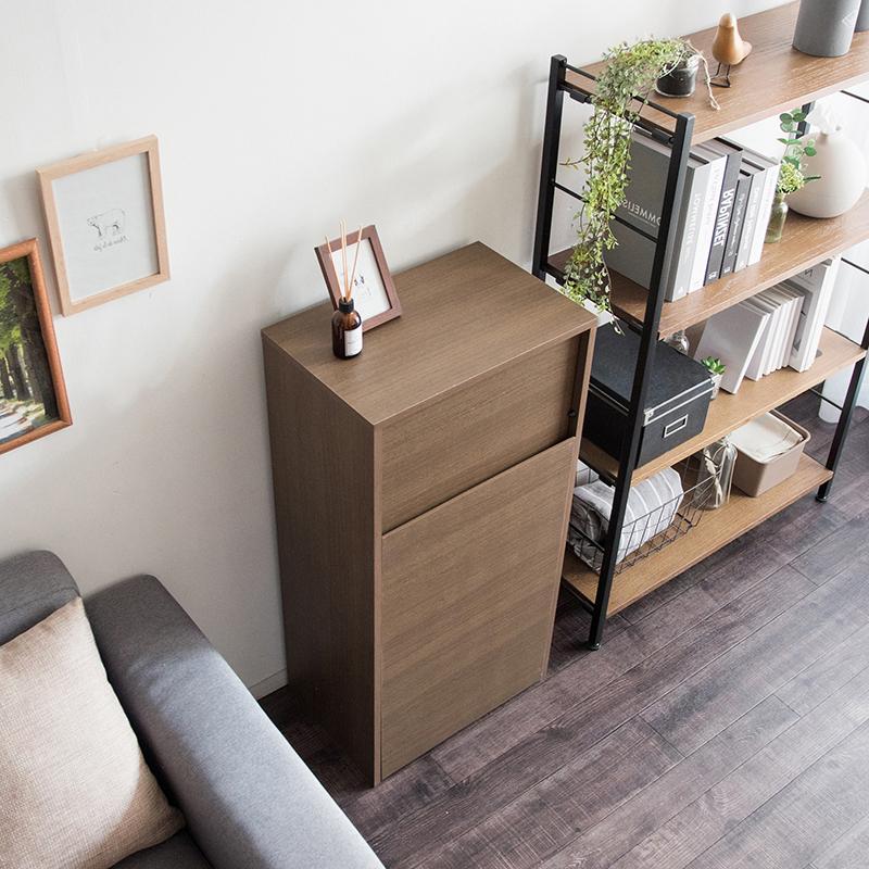 ダストボックス ごみ箱 2台セット ブラウンおしゃれ 木目 45L プッシュ扉 幅45cm ゴミ箱 スリム 店舗用 家具調 HLS-DB |  | 11