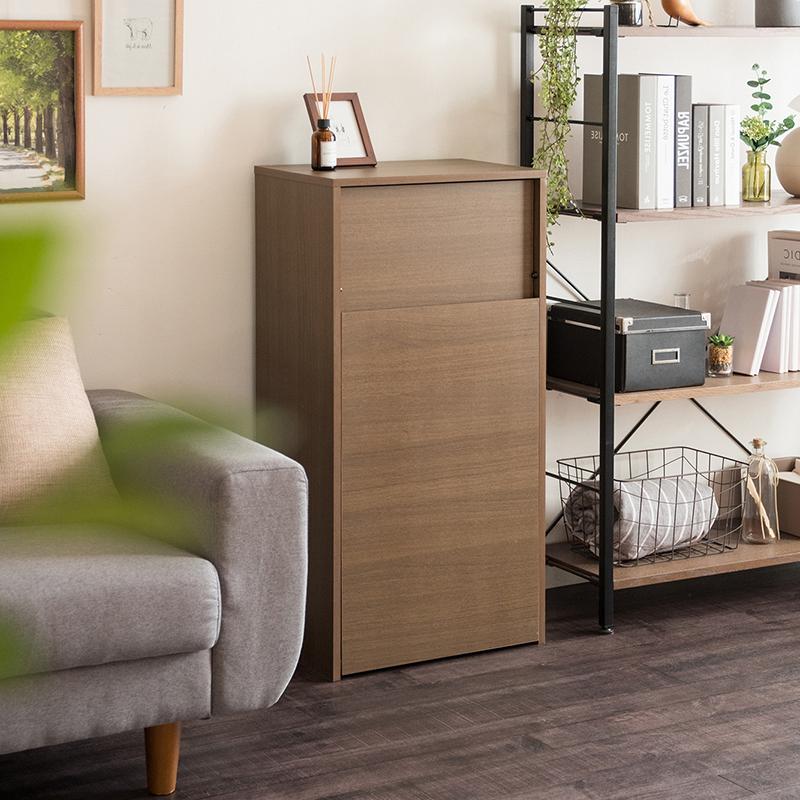 ダストボックス ごみ箱 2台セット ブラウンおしゃれ 木目 45L プッシュ扉 幅45cm ゴミ箱 スリム 店舗用 家具調 HLS-DB |  | 09