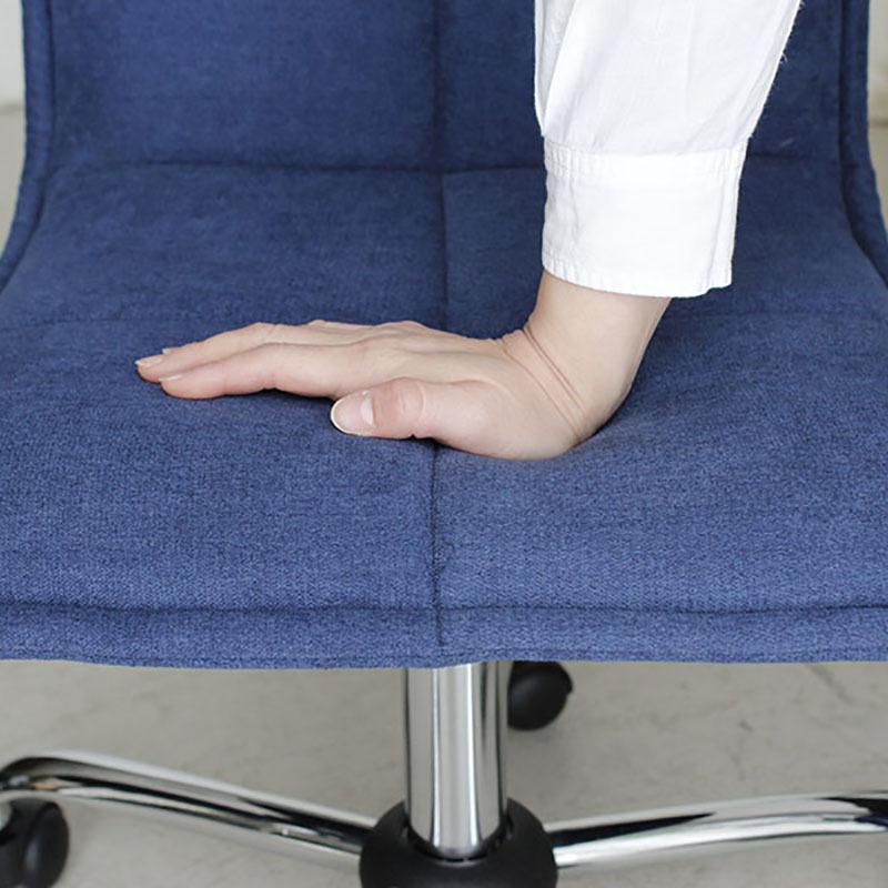 ワークチェア オフィスチェア 4脚セット ブルー色 全2色 ポリエステル布張り スチール脚 昇降 回転 キャスター デスクチェア KAF-WCの画像