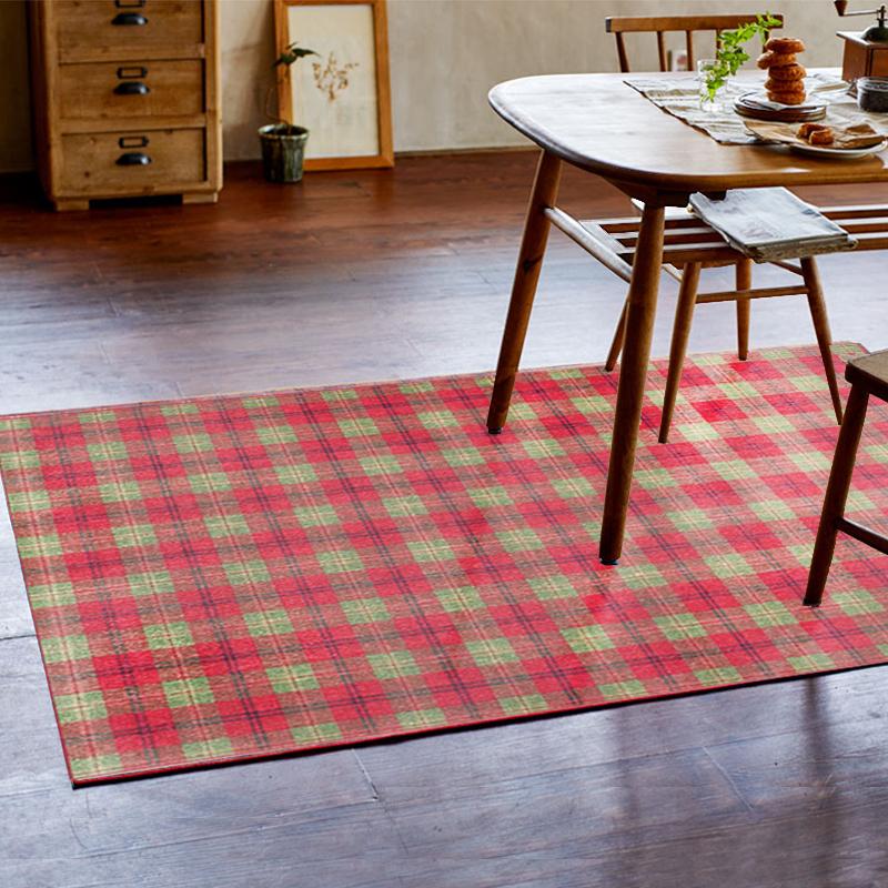 ラグ 100×140cm 日本製 タータンチェック柄 イエロー色 全3色 ラグ 100×140cm 日本製 タータンチェック柄 イエロー色 全3色