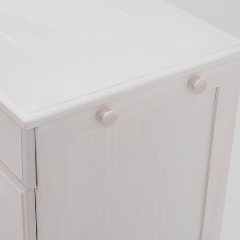 ダストボックス付きキッチンカウンター 幅47cm 2台セット ホワイト色 天板タイル 15L×2分別 フラップ扉 木製 MUD-1-DB |  | 05