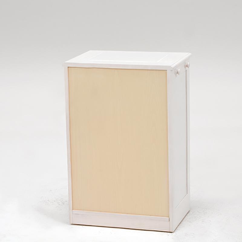 ダストボックス付きキッチンカウンター 幅47cm 2台セット ホワイト色 天板タイル 15L×2分別 フラップ扉 木製 MUD-1-DB |  | 06