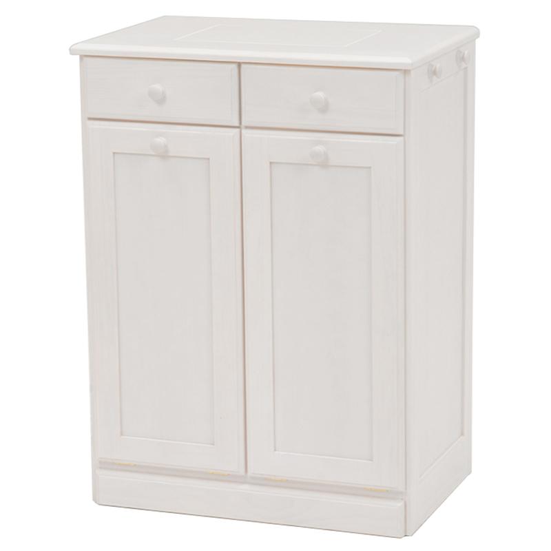 ダストボックス付きキッチンカウンター 幅59cm 2台セット ナチュラル色 天板タイル 25L×2分別 フラップ扉 木製 MUD-2-DB |  | 07