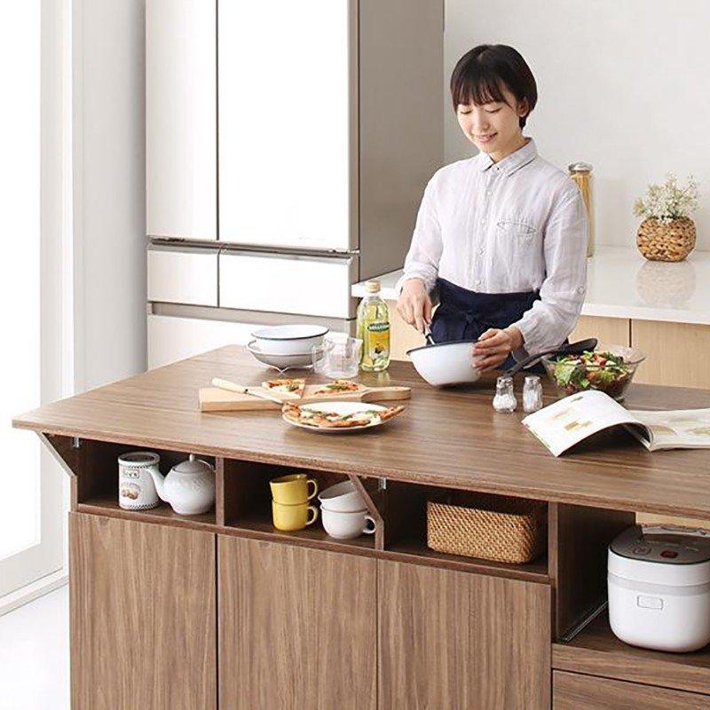 ワイド キッチンカウンター 幅150cm ウォールナットブラウン 全2 ワイド キッチンカウンター 幅150cm ウォールナットブラウン 全2