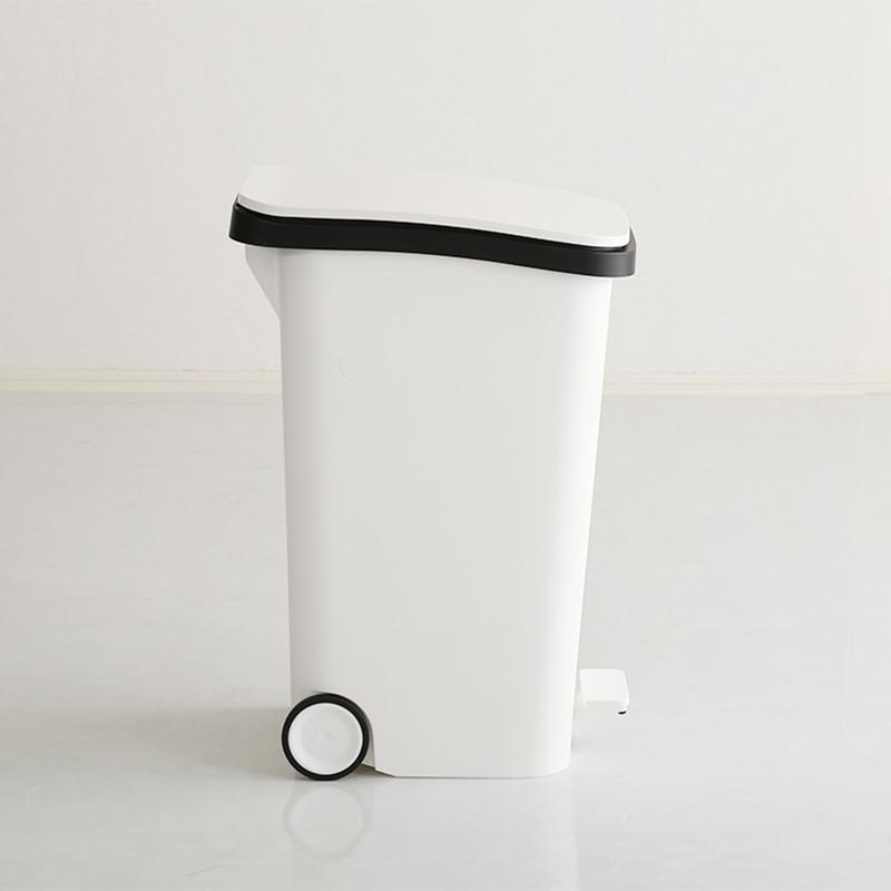 ペダル式ゴミ箱 2台セット ウォールナットブラウン色/全4色 31L 幅25.5cm フタ付 キャスター付 ダストボックスROTI-DB |  | 06