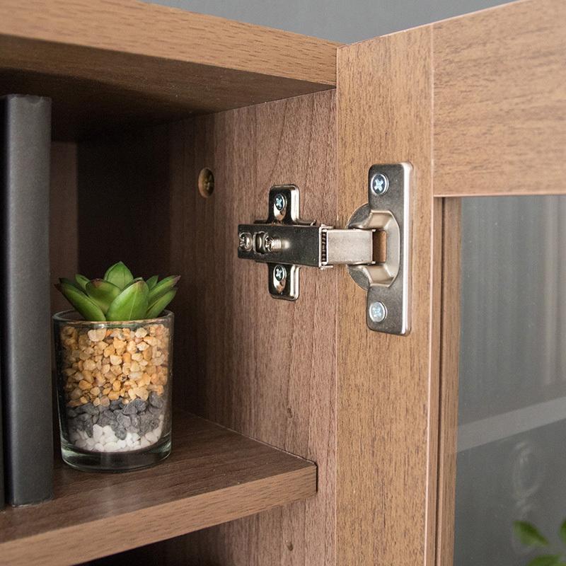 ダストボックス付きキッチンラック 2台セット 幅35cm スキマ収納 ガラス扉 ブラウン ゴミ箱上収納リビングでも スリム 店舗用 RPP-DB |  | 15