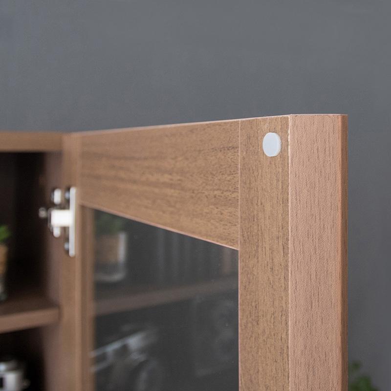 ダストボックス付きキッチンラック 2台セット 幅35cm スキマ収納 ガラス扉 ブラウン ゴミ箱上収納リビングでも スリム 店舗用 RPP-DB |  | 16