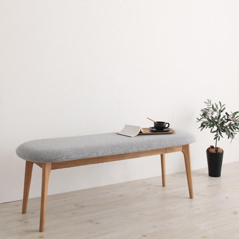 ・SEE ダイニング ベンチ オーク無垢材/布張り 北欧テイスト　ウレタン塗装 ベンチ(30342円)