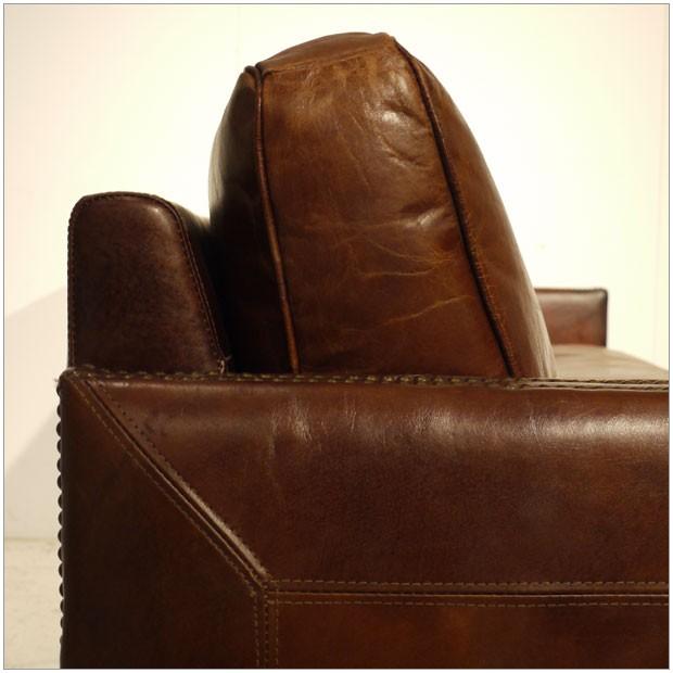 Vintage Leather Sofa 3人掛け ソファー W200cm アンティーク モダン デザイン 鋲飾り ヴィンテージレザー 革 レザー 本皮 椅子_1