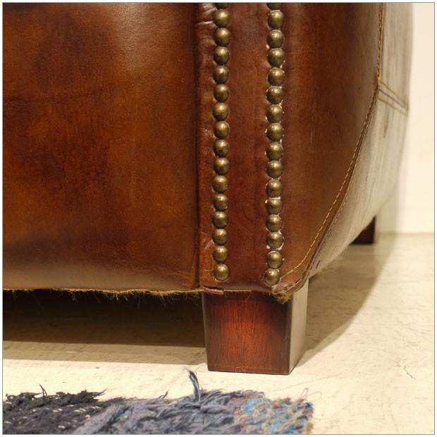 Vintage Leather Sofa 3人掛け ソファー W200cm アンティーク モダン デザイン 鋲飾り ヴィンテージレザー 革 レザー 本皮 椅子_7