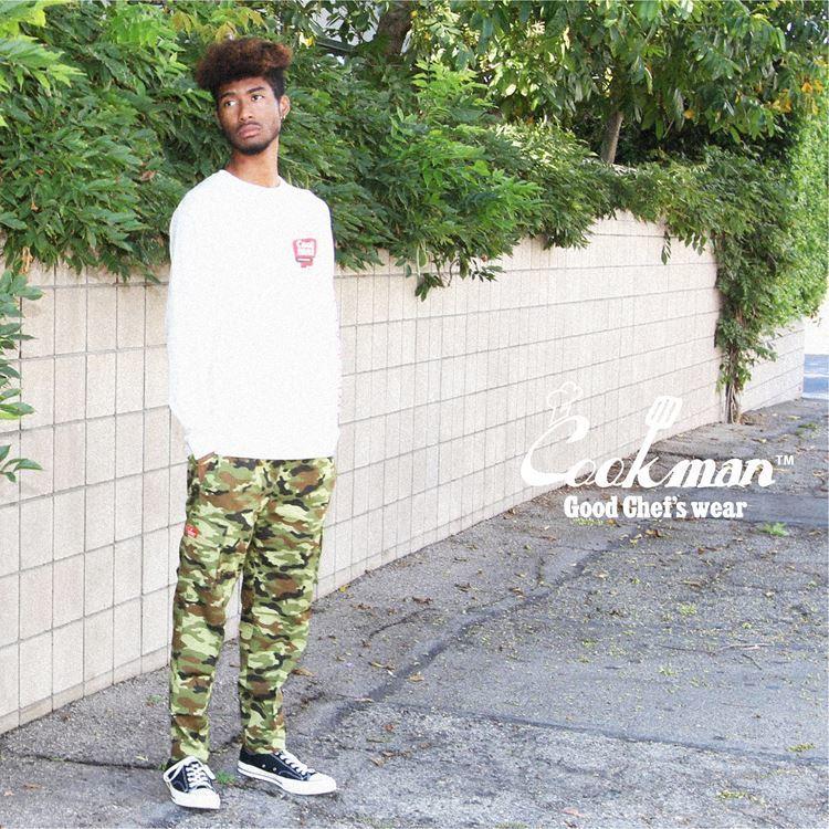 クックマン COOKMAN シェフパンツ Chef Cargo Pants Ripstop Woodland Camo GREEN 231-03826 カーゴパンツ リップストップ ウッドランド カモ グリーン 送料無料|roomonlinestore|11