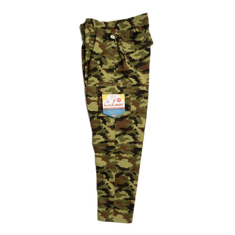 クックマン COOKMAN シェフパンツ Chef Cargo Pants Ripstop Woodland Camo GREEN 231-03826 カーゴパンツ リップストップ ウッドランド カモ グリーン 送料無料|roomonlinestore|04