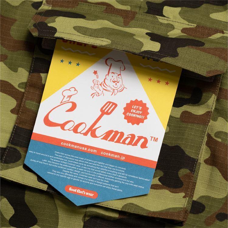 クックマン COOKMAN シェフパンツ Chef Cargo Pants Ripstop Woodland Camo GREEN 231-03826 カーゴパンツ リップストップ ウッドランド カモ グリーン 送料無料|roomonlinestore|09