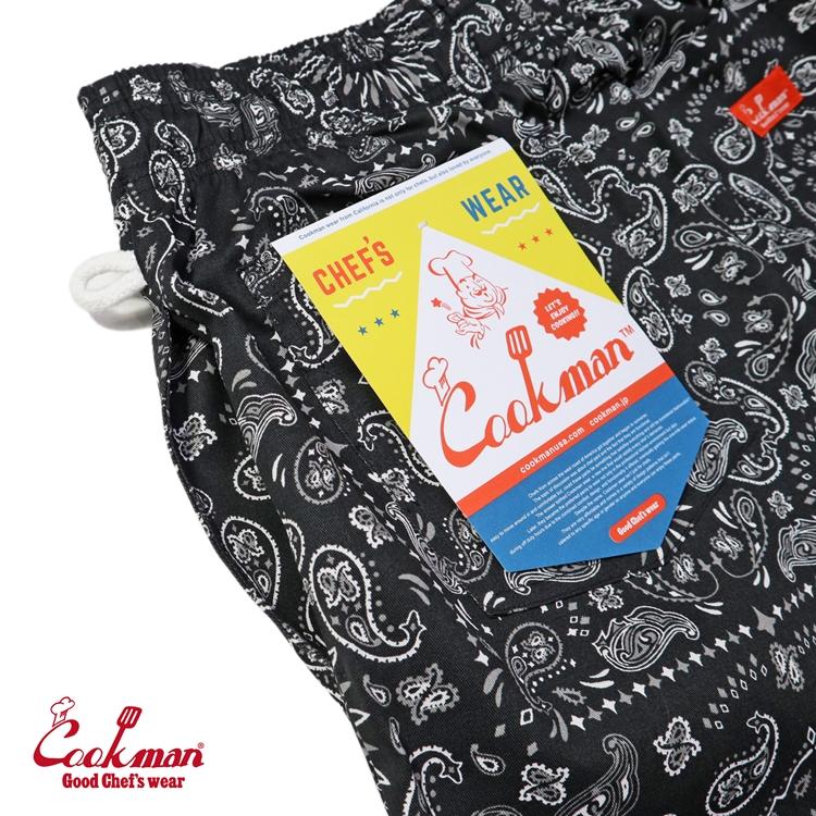 クックマン COOKMAN Chef Pants Short Front pocket Paisley Black 231-41978 メンズ レディース ユニセックス 送料無料｜roomonlinestore｜08