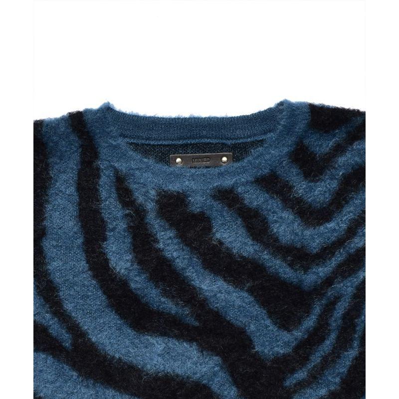 【30%OFF】マインデニム MINEDENIM Zebra Mohair Knit Crewneck Pullover 2310-6002 ゼブラ  ニット 送料無料