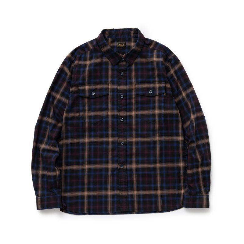 RATS ラッツ OMBRE CHECK SHIRT 24RS-0310 デニムシャツ 長袖シャツ 