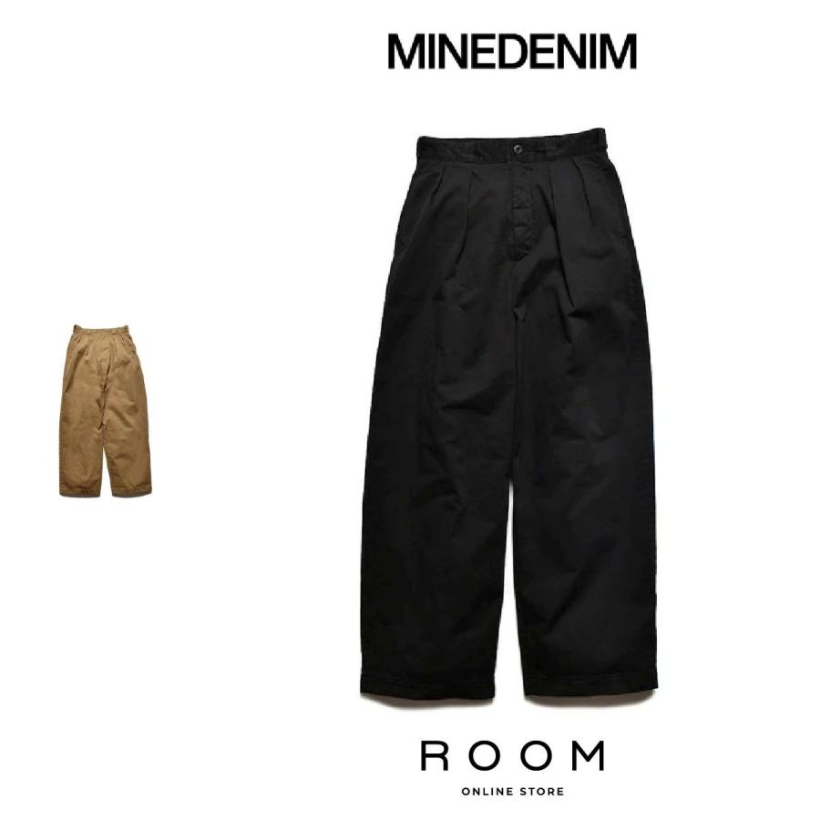 マインデニム キムタク着用 Chino Type TRS トラウザーズ ワイド MINEDENIM - Washed Chino Type TRS （BLK） / ウォッシュド加工