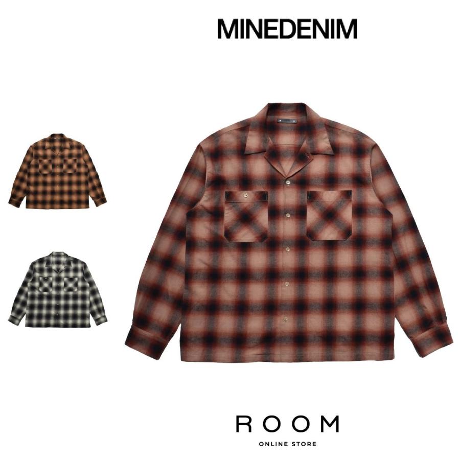 MINEDENIM（マインデニム） MINEDENIM C.Flannel Ombre Open Collar SH