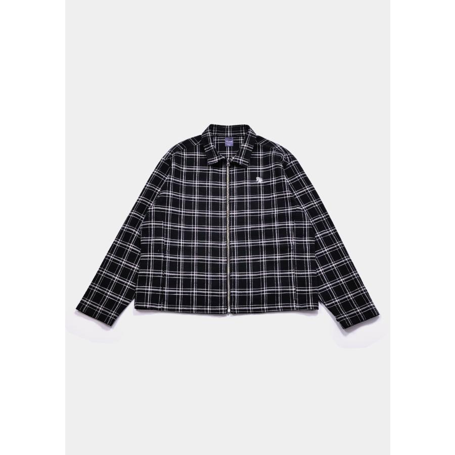 アップルバム ブラック・ホワイトチェックボンバージャケット アップルバム ブラック・ホワイトチェックボンバージャケット