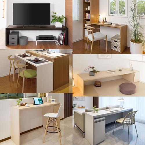 オーダーコンソール OC7060-90D 高さ70.2/奥行44.5/幅60-90(cm）【書斎