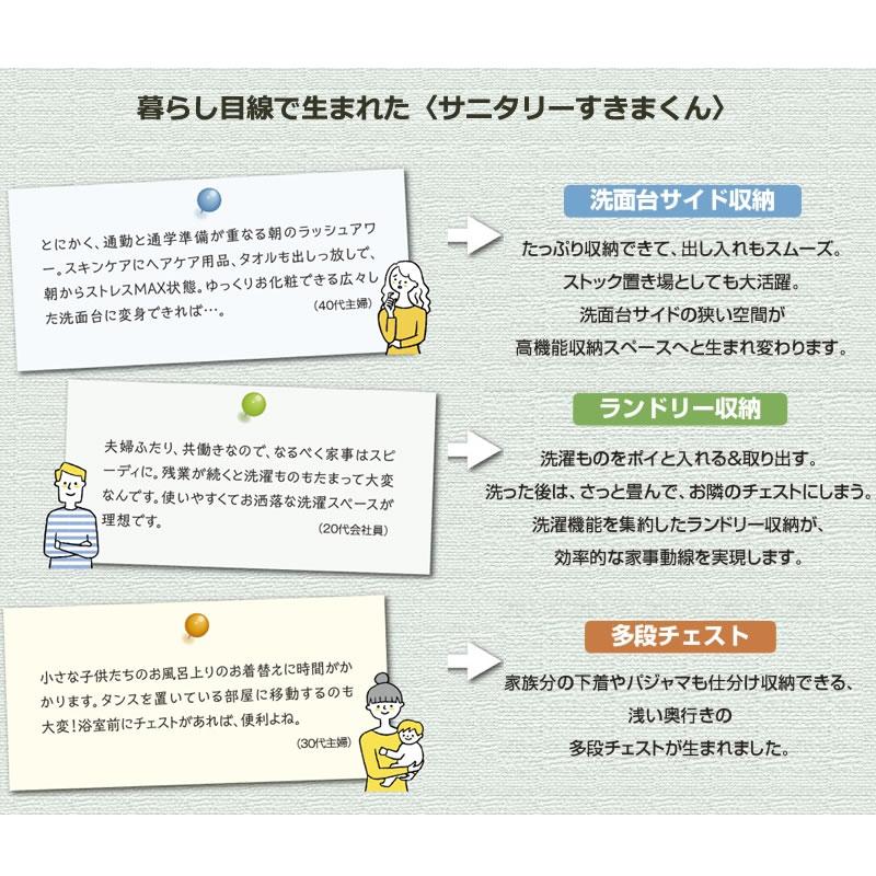 サニタリーすきまくん 幅30-80 奥行32/42/52 洗面収納棚 ランドリー収納 LTL LTR LTW_4