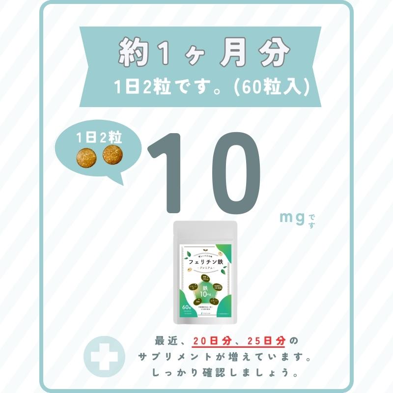 フェリチン鉄 サプリ 10mg 乳酸菌400億個 葉酸200μg 30日 60粒 錠剤 栄養機能食品 ビタミンD 貯蔵鉄 |  | 14