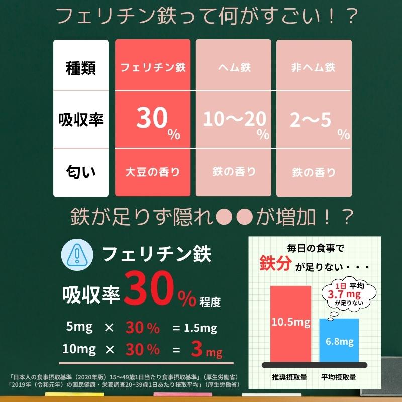 フェリチン鉄 サプリ 10mg 乳酸菌400億個 葉酸200μg 30日 60粒 錠剤 栄養機能食品 ビタミンD 貯蔵鉄 |  | 11