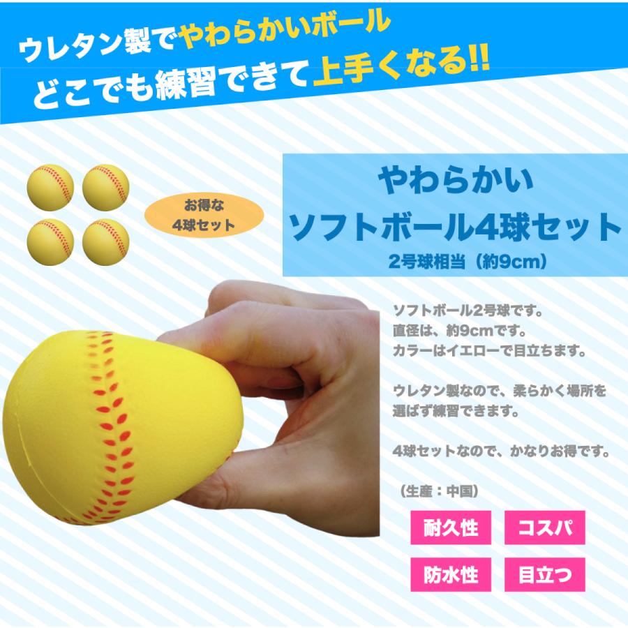 やわらかいソフトボール 2号球 約9cm 2球セット 2 合計4個 練習球 黄色 イエロー ボール ウレタンボール トレーニングボール Softball Urethane Roomvalue 通販 Yahoo ショッピング