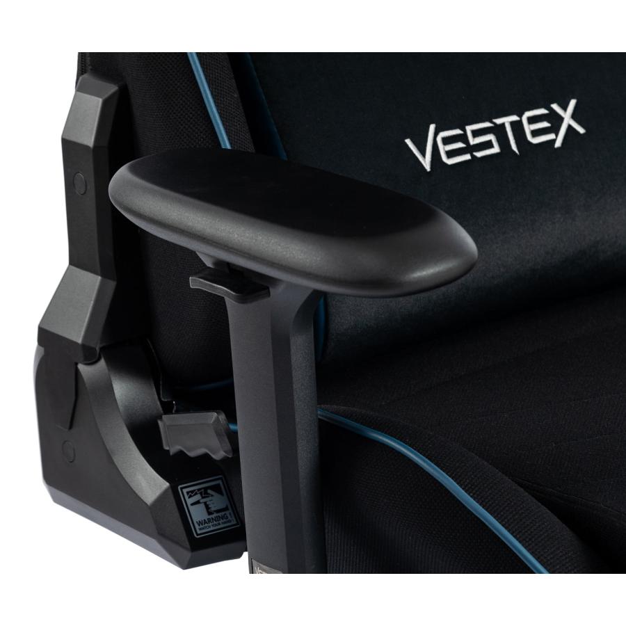 ゲーミングチェア デスクチェア VESTEX S2 フットレストなし ファブリック ポケットコイル 前傾モード 振動機能付ランバーサポート 低座面 VES-S2BL ブルー｜roomworks-online｜08