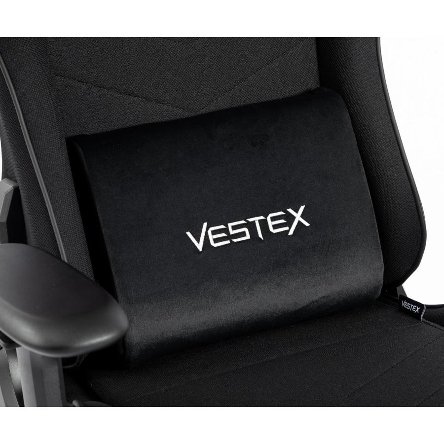 ゲーミングチェア デスクチェア VESTEX S2 フットレストなし ファブリック ポケットコイル 前傾モード 振動機能付ランバーサポート 低座面 VES-S2BK ブラック｜roomworks-online｜05