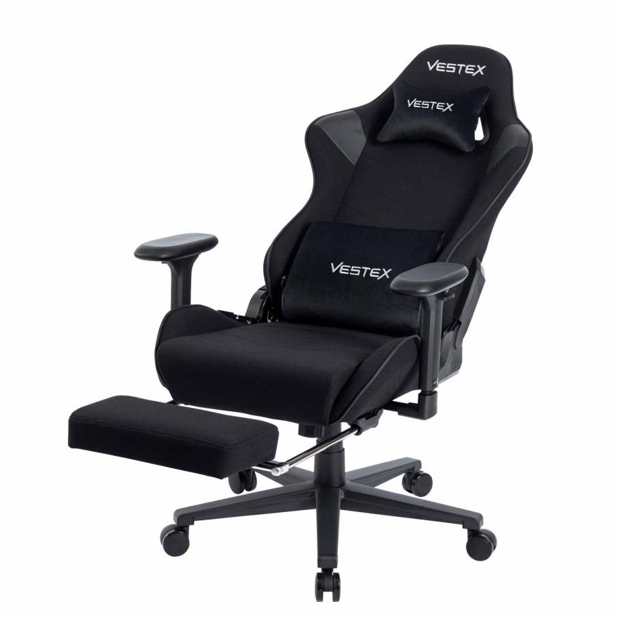 ブルー ゲーミングチェア デスクチェア フットレスト PC 在宅 動画配信 椅子 フットレスト付き ゲーミングチェア デスクチェア VESTEX S2 高