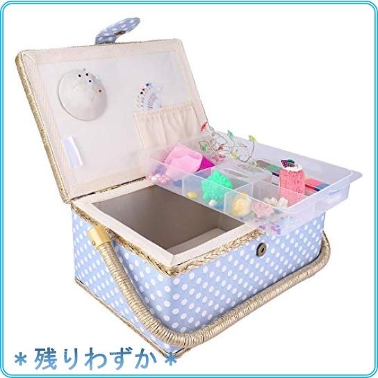 ソーイング ボックス 裁縫 箱 裁縫セット 縫製バスケット 水玉柄の布 小物収納 裁縫用品 収納力抜群 Rxu Roomy 通販 Yahoo ショッピング