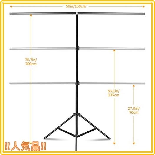 Lomtap Zoomのバーチャル背景 T字型背景スタンド 背景布ブラケット150 X 0cmグリーンバック撮影用 160 300cm黒 白 緑 Wif Roomy 通販 Yahoo ショッピング