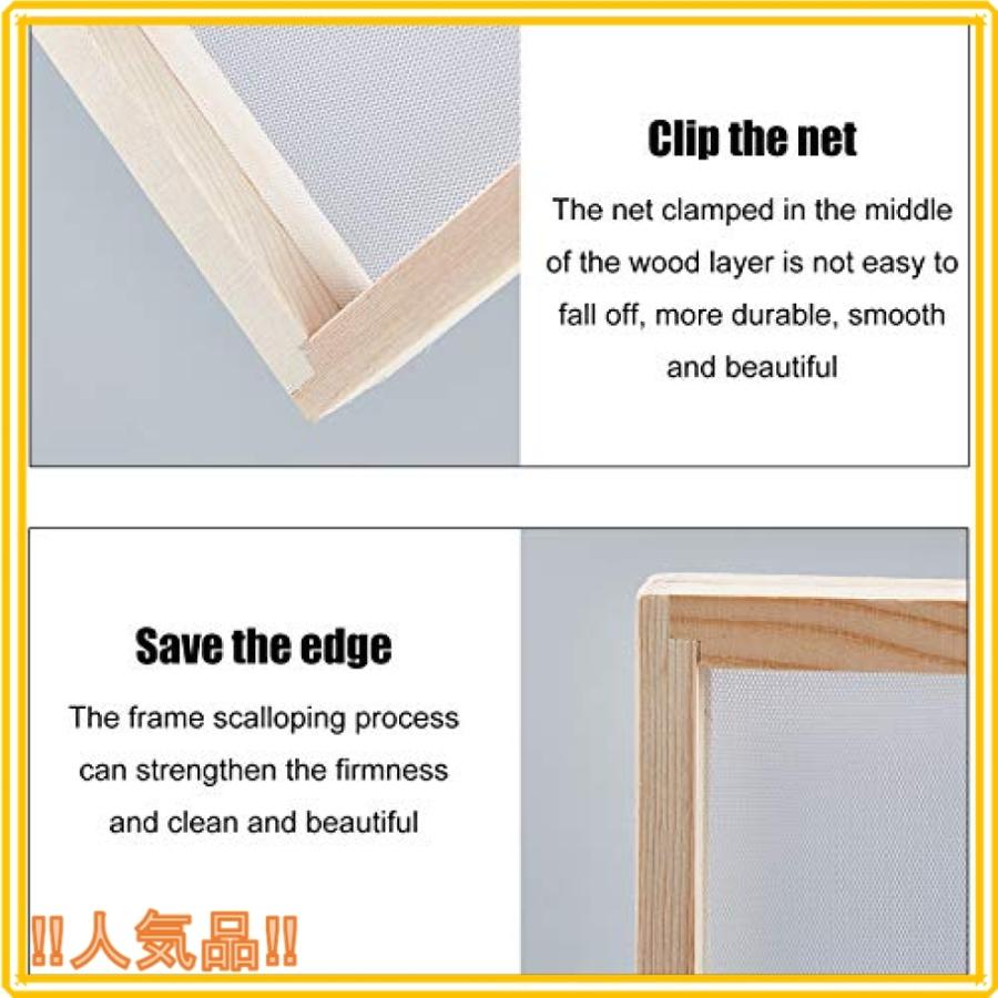 Superfindings 木型製紙フレームスクリーン 紙すき木枠 Diy製紙用モールド 擬木 工芸品 プラスチック ドライフラワ 15年製 新品