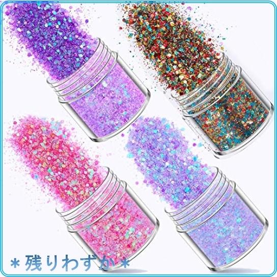 Reppkyh 4色セットグリッター 容器入り キラキラ ネイルパーツ ネイルアート ラメグリッター ラメパウダー 顔 ボ Wss 903salncykab Roomy 通販 Yahoo ショッピング