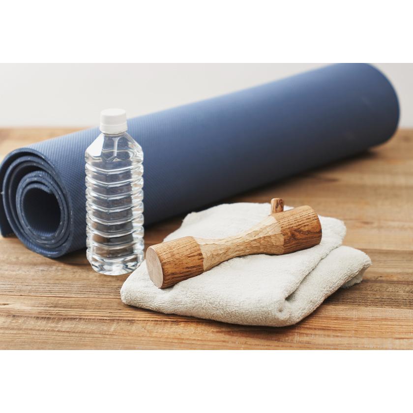 ダンベル 0.5kg 軽量 天然木 インテリア オブジェ 木製 置物 木彫り 筋